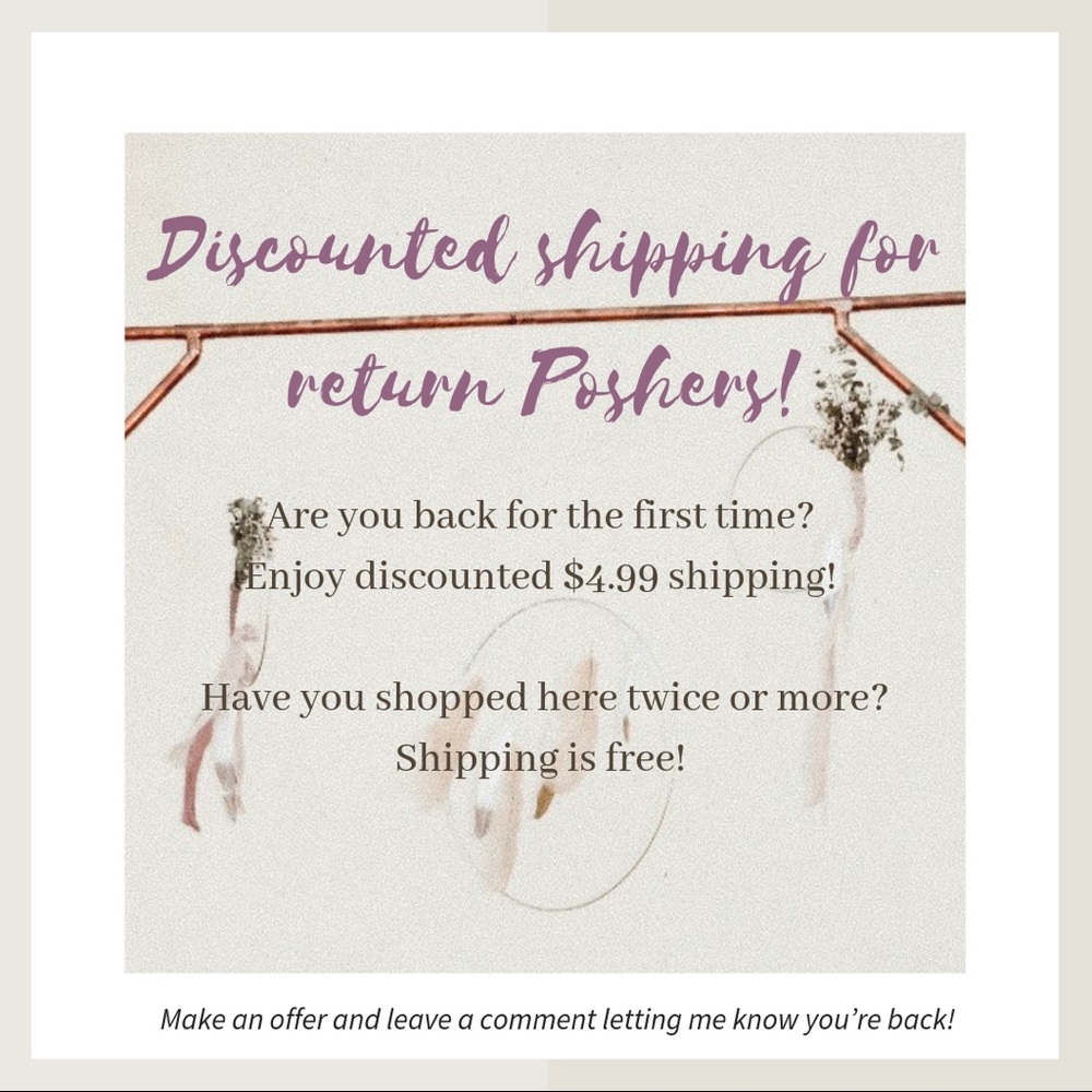 Discounted Shipping for Return Poshers!